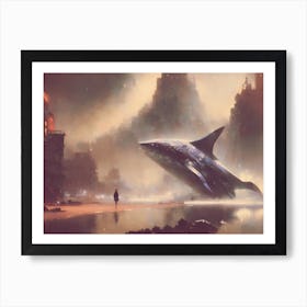 Lonely Woman Caught In Surrealism Art Print