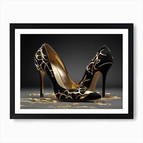 Gold Shoes Kintsugi Art Print