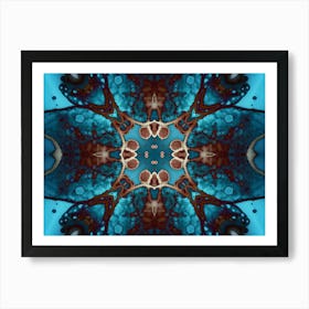 Abstract Watercolor Blue Mandala Texture 1 Art Print