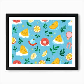 Summer Fruit Pattern Art Print