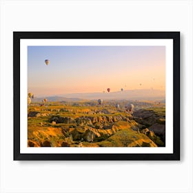 Hot Air Balloons Over The Valley Art Print