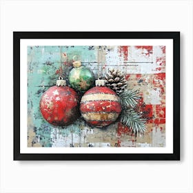 Intage Christmas Mixed Media 13 Art Print