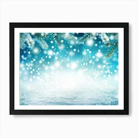 Screen Frame Glow Garland Holiday Bright Snowflake Space Festive Beautiful Light Closeup (5) 2 Art Print