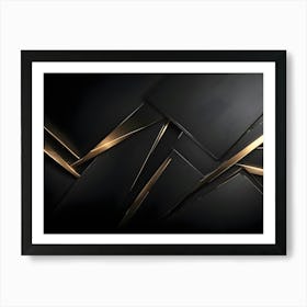 Abstract Black And Gold Background Art Print