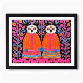 Meerkat 2 Folk Style Animal Illustration Art Print