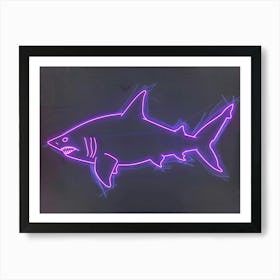 Neon Purple Bull Shark 1 Art Print