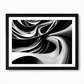 Infinity Abstract Black And White 6 Art Print