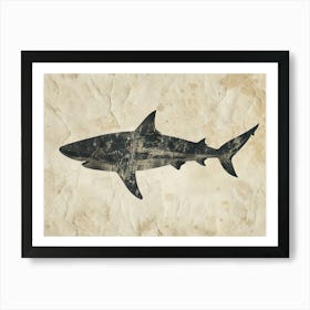 Whale Shark Grey Silhouette 2 Art Print