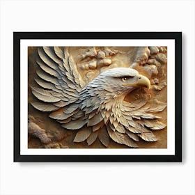 Eagle Carving 1 Art Print