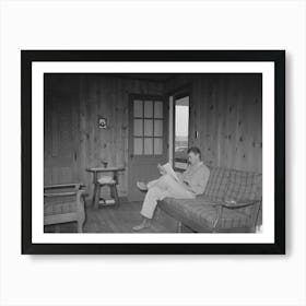 Farmer In Home, Lake Dick Project, Arkansas By Russell Lee Art Print