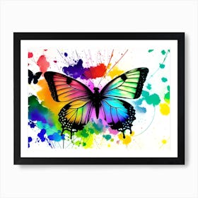 Butterfly With Splatters Art Print