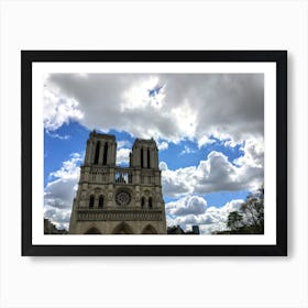 Old Notre Dame Cathedral and Clouds (Paris Series) Art Print