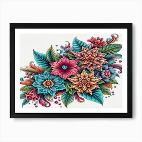 Colorful Flowers Art Print