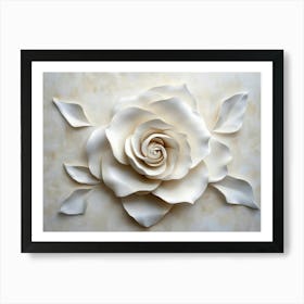 White Rose Wall Art 2 Art Print