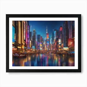 New York City At Night 1 Art Print