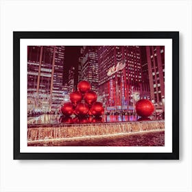 Christmas In Sixth Avenue, New York Art Print
