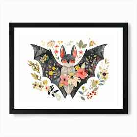 Little Floral Bat 1 Art Print