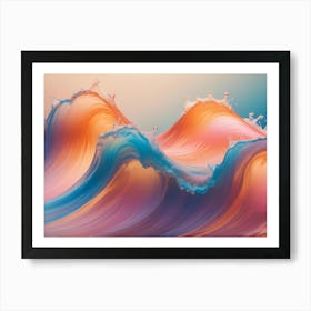 Abstract 3d Rendering Of Colorful Waves With A Vibrant, Liquid Like Appearance Art Print