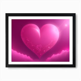 A Glowing Pink Heart Vibrant Horizontal Composition 43 Art Print