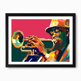 Jazz Trumpet Musician Pop Art Wpap Art Print