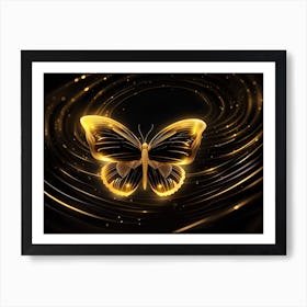 Golden Butterfly 92 Art Print