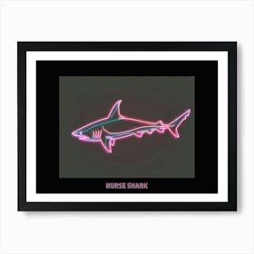 Pink Neon Nurse Shark Poster 3 Art Print