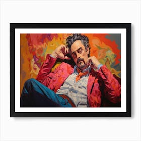 Man In Red Jacket Art Print