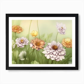 Flowers In A Field Art Print