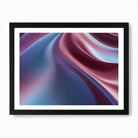 3d Illustration Of Abstract, Flowing Shapes In Shades Of Blue And Purple, Creating A Soft And Elegant Design Art Print