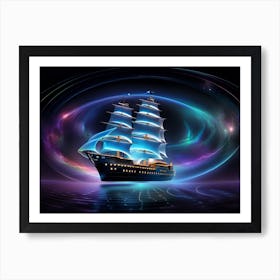 Ship In Space Art Print