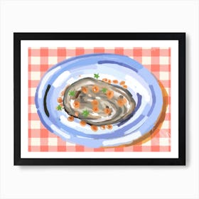 A Plate Of Anchovies, Top View Food Illustration, Landscape 1 Art Print