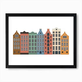 Amsterdam Color Illustration Of City With Main Showplace Art Print