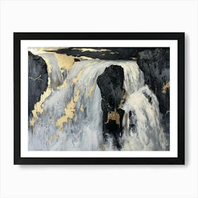 Gold And Black Waterfall Art Print