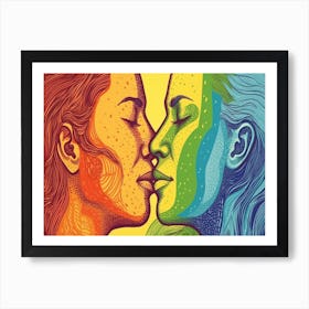 Rainbow Kiss 1 Art Print