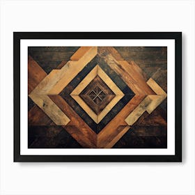 Geometric Wood Wall Art Art Print