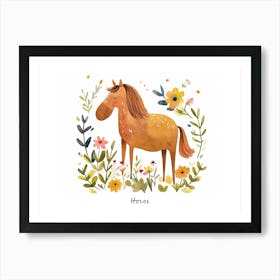 Little Floral Horse 2 Poster Art Print