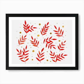 Cute Branches And Dots Art Print