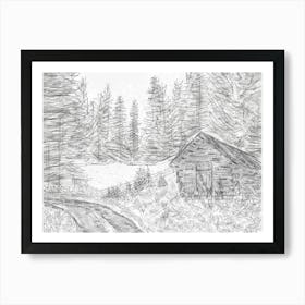 Cabin In The Woods Art Print