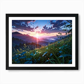 Sunset In The Mountains 2 Art Print