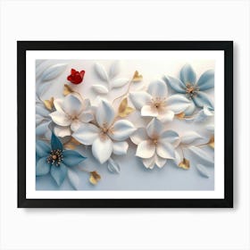 3d Flowers 8 Art Print