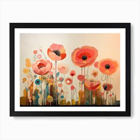 Poppies in a Field Art Print