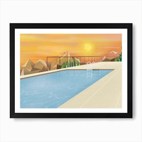 Poolside Sunsets Art Print