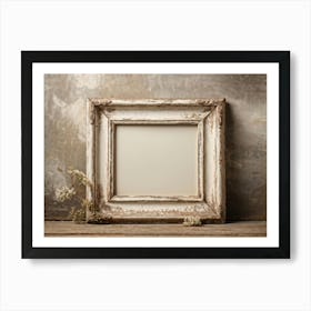 Vintage Textured Cardboard Frame Holding An Artistic Design Edges Worn And Gently Curling Patina O (7) 1 Art Print