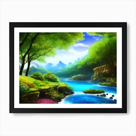 River In The Forest Art Print
