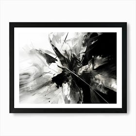 Unseen Forces Abstract Black And White 1 Art Print
