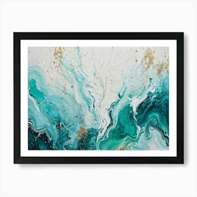 Abstract Illustration Featuring A Dirt Smeared White Canvas Vintage Patterns Marbled By A Mix Of Gr (2) Art Print