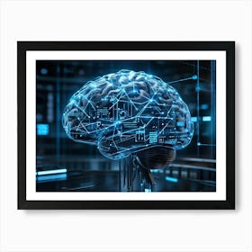 A Cybernetic Brain Illustration Abstractly Representing Human Emotion And Neural Connections Embed (6) Art Print