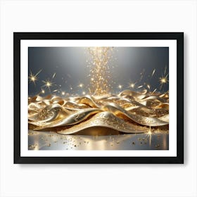 Christmass style sparkling silver gold background 14 Art Print