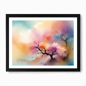 Sakura Trees Art Print