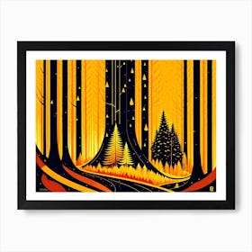 Forest Fire Art Print